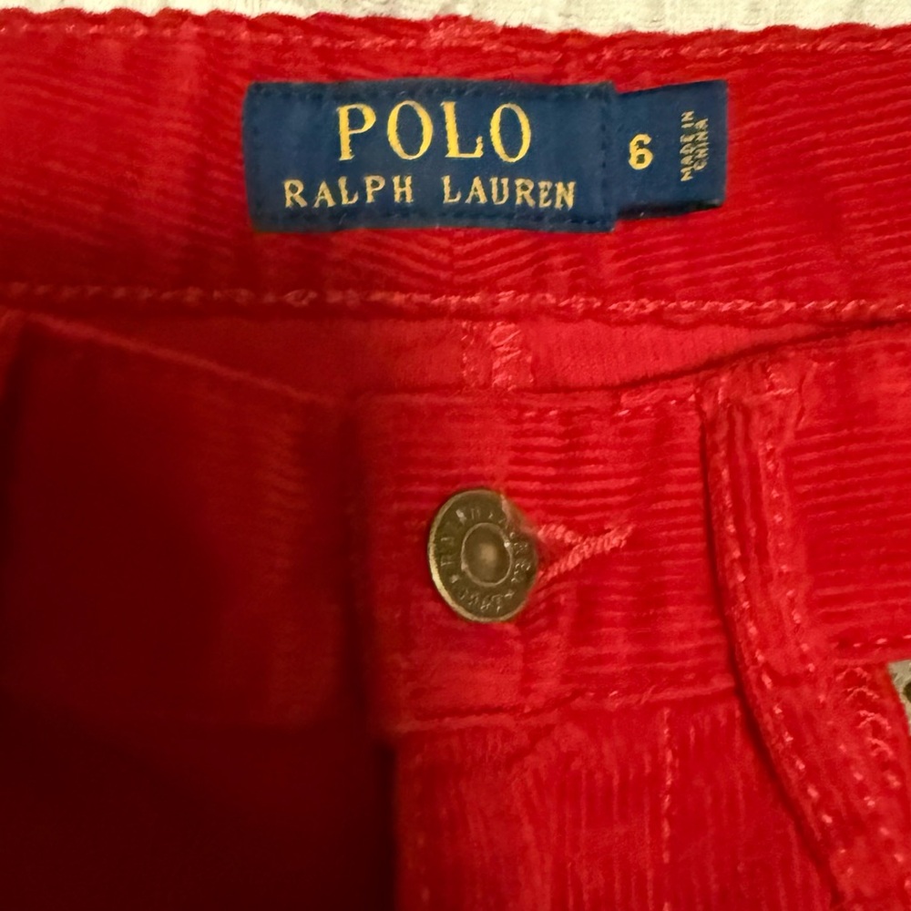Polo by Ralph Lauren Bright Red Corduroy Trousers